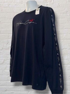 NWT Hollister California Long Sleeve Logo Shirt - Men’s Large - Navy Blue